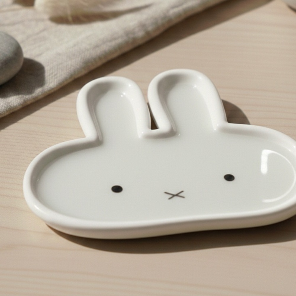 Miffy Inspired 6" Bunny Trinket Dish & Glasses Holder - Handmade - White
